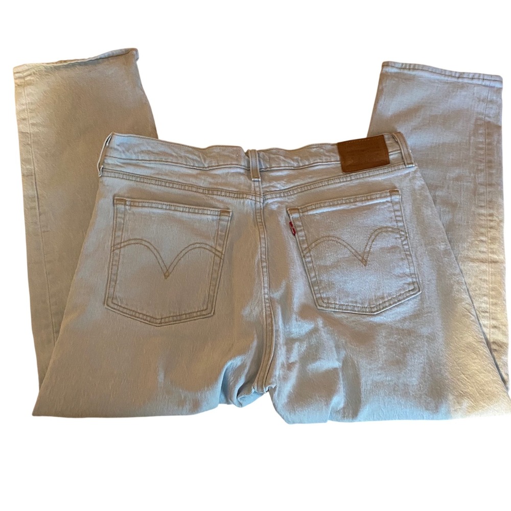 Levis Premium Wedgie Straight Jeans Light Wash Blue High Rise Button Fly 32